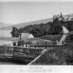 Copy of view of sluices at Loch Katrine, sluices at inlet to Aqueduct and Royal Cottage.
