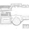 Scanned image of drawing showing plan and section of 6-inch gun emplacement with magazine, crew shelterand ready-use shell lockers.
Duplicate of SC 600973