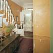 Interior. Ground Floor. View of hall showing staircase, entrance and stenciled dado