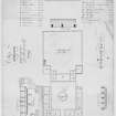 Unsigned drawing showing a plan and elevations of intended offices at New Plantation.