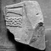Digital copy of general view of carved fragment in vestibule.