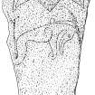 Inveravon 4 - scanned ink drawing of Pictish symbol stone
