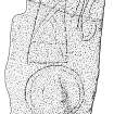 Knockando 2 - scanned ink drawing of Pictish symbol stone.