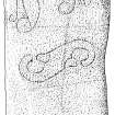 Scanned ink drawing of Mortlach 2 Pictish symbol stone