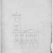 Elevation of Partick Town Hall
Title: 'Elevation To The West.'
Insc: 'For The Burgh of Partick' '12/7421' 'Glasgow 29 Bath Street February 1853'.