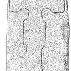 Scanned ink drawing of incised cross-slab