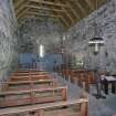 View from W of the interior of St Moulag's Church, Eoropie, Lewis .