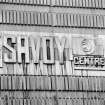 Detail of inscription on E facade, Savoy Centre, Glasgow.