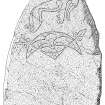Ink drawing of Pictish symbol stone.