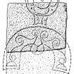 Scanned ink drawing of Inverurie 2 Pictish symbol stone