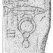 Scanned ink drawing of Keith Hall Pictish symbol stone