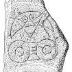 Scanned ink drawing of Logie Elphinstone 1 Pictish symbol stone