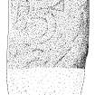 Scanned ink drawing of Rhynie 2 Pictish symbol stone