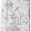 Scanned ink drawing of Rhynie 3 Pictish symbol stone