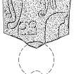 Scanned ink drawing of Rhynie 8 Pictish symbol stone