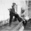 Interior.
Greenhouses with gardening staff.