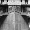 Detail of ceremonial stairway and water spouts.