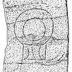 Scanned ink drawing of Fetterangus Pictish symbol stone