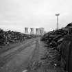 Scanned image of photograph of cooling towers and gas holders from NW at the scrap preparation area.
