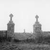 View of entrance gateposts.