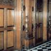 Glasgow, 1 Princes Terrace, interior
Detail of carved oak door and door frame in hall.