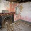 Interior. Parlour showing fireplace with velvet mantle fringe