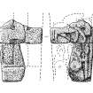 Drawing of cross fragments, Drainie nos 3 and 8