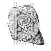 Digital copy of drawing of sculptured stone fragment, Drainie no 24 (previously listed as no 18)