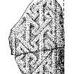 Drawing of sculptured stone fragments, Drainie nos 25 and 27.