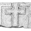 Digital copy of drawing of sculptured cross-slab fragment, Drainie no.25.