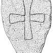 Scanned ink drawing of St Machar's incised cross-slab