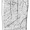 Scanned ink drawing of Tullich 7 incised cross-slab