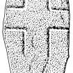 Scanned ink drawing of Tullich 8 incised cross-slab