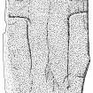 Scanned ink drawing of Ruthven incised cross-slab.