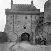 Historic photograph of Portcullis Gate and Argyle Tower, Edinburgh Castle.
Detail of gateway.
Signed: 'T Ross' and inscribed: 'Edinburgh Castle. December 1912'.