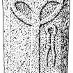 Scanned ink drawing of Kildrummy Old Church Medieval cross-slab (now in Marischal College Museum)