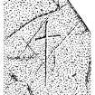 Scanned ink drawing of incised linear cross