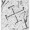 Scanned ink drawing of incised linear cross with barred terminals
