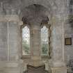 Interior. Window recess at E end of S aisle, view from NW