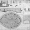 Photographic copy of drawing showing plan, sections and details.