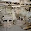 Interior. 1st floor. Main milling floor. Millstones. Detail