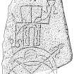 Scanned Ink drawing of Tillypronie Pictish symbol stone