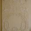 Paxton House, interior.  Principal floor.  Entrance hall, detail of plasterwork above fireplace.