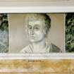 Interior.
Third  floor, Library, detail of painted classical scholar (Horace).