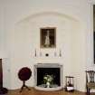 Ground floor, former billiard room, interior detail of fireplace