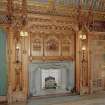Taymouth Castle.  1st. floor, Library, view of fireplace.