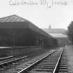 Irvine, Bank Street Station: platform view annotated 'Caledonian Rly Irvine'.