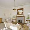 Interior. View of drawing room showing fireplace