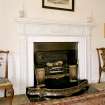 Leith Hall, interior.  First floor. Dining room: detail of fireplace