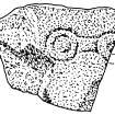 Scanned ink drawing of Longforgan Pictish symbol stone fragment